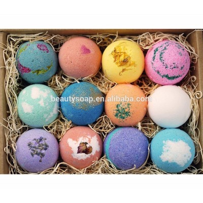 2017 Hot Sell ! 12 Bath Bombs Gift Set - Shea & Butter to Moisturize Dry Skin - Spa Kit Bath / pearls & flakes