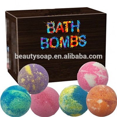 2017 Hot Sell ! OEM Factory with Herbal Essential Oil Hand Made multicolor Bath Bomb